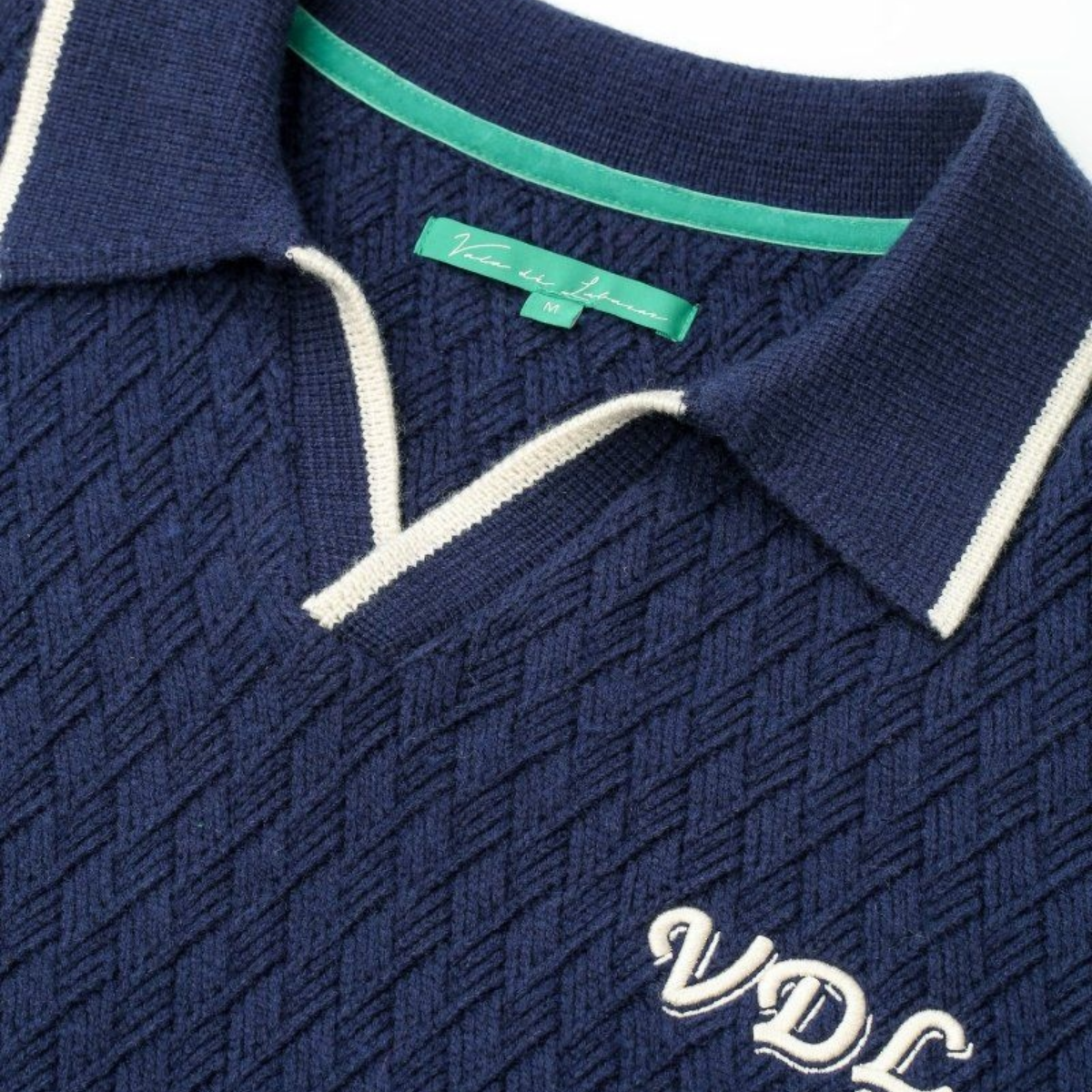 VDL SOLIS KNIT POLO - BLUE (CASHMERE BLEND)