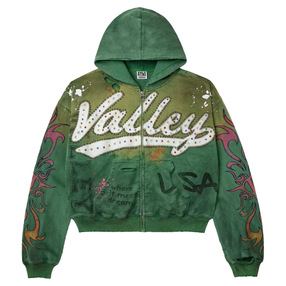 VALE FOREVER INFERNO ZIP UP HOODIE GREEN