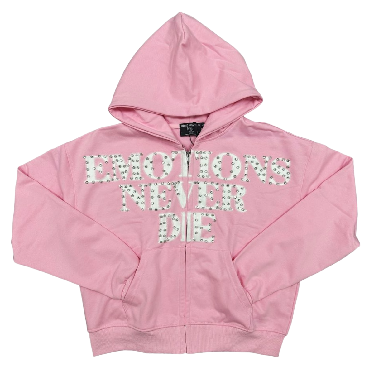 ME PINK "END" RHINESTONE HOODIE