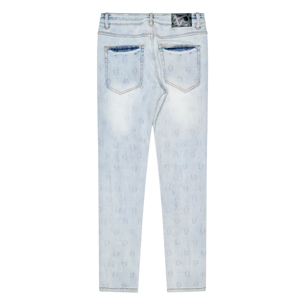 RVR "BLOOM" LT BLUE WASH SKINNY DENIM (CO-19)