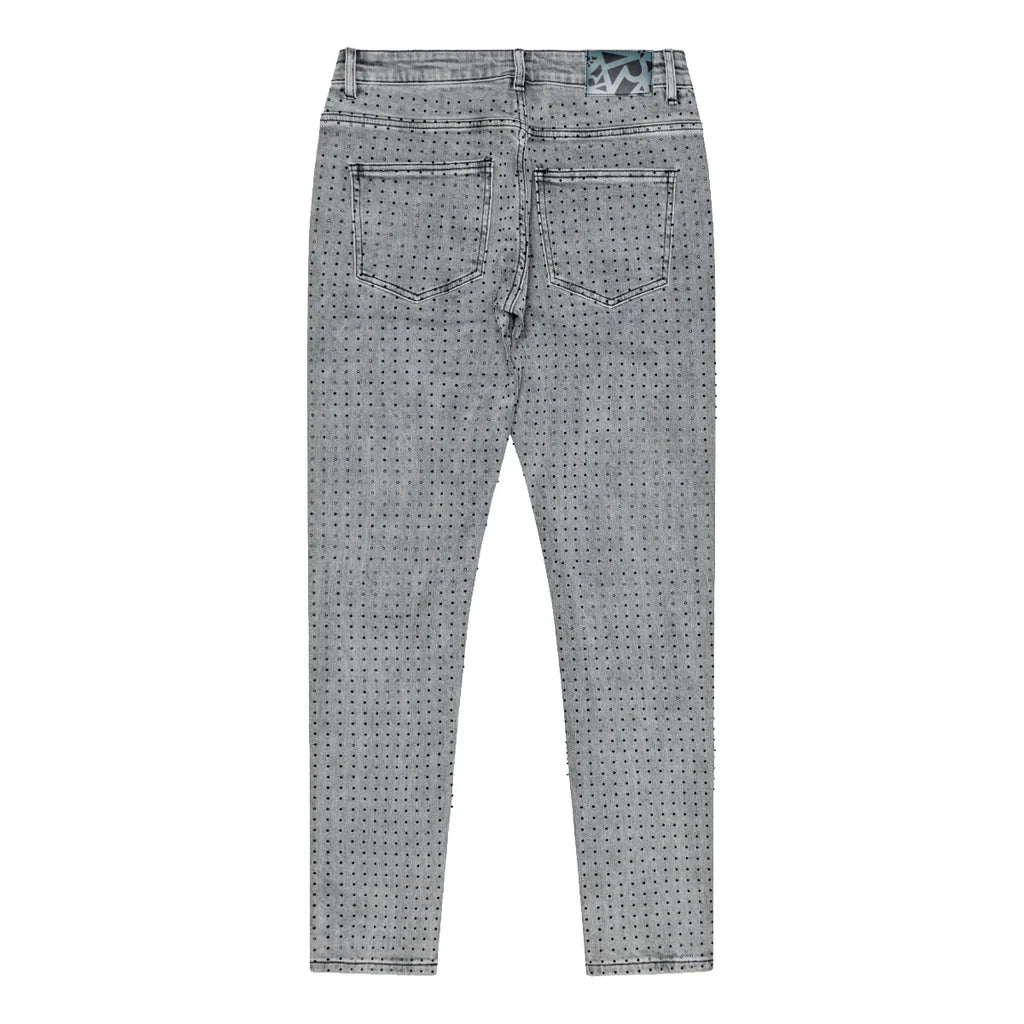 RVR "THORNED HEARTS" LIGHT GREY DENIM