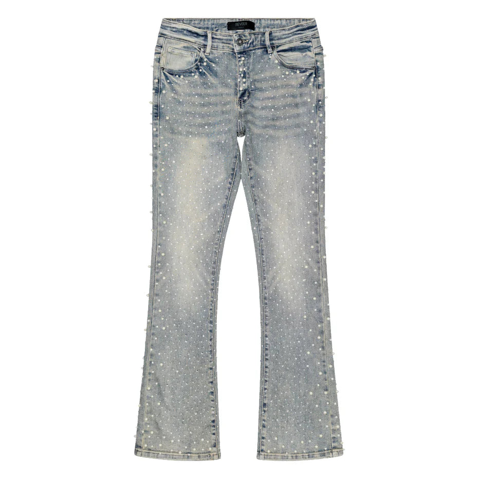 RVR "PEARL" BLUE WASH FLARE DENIM