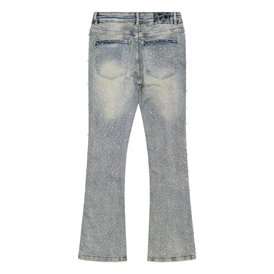 RVR "PEARL" BLUE WASH FLARE DENIM