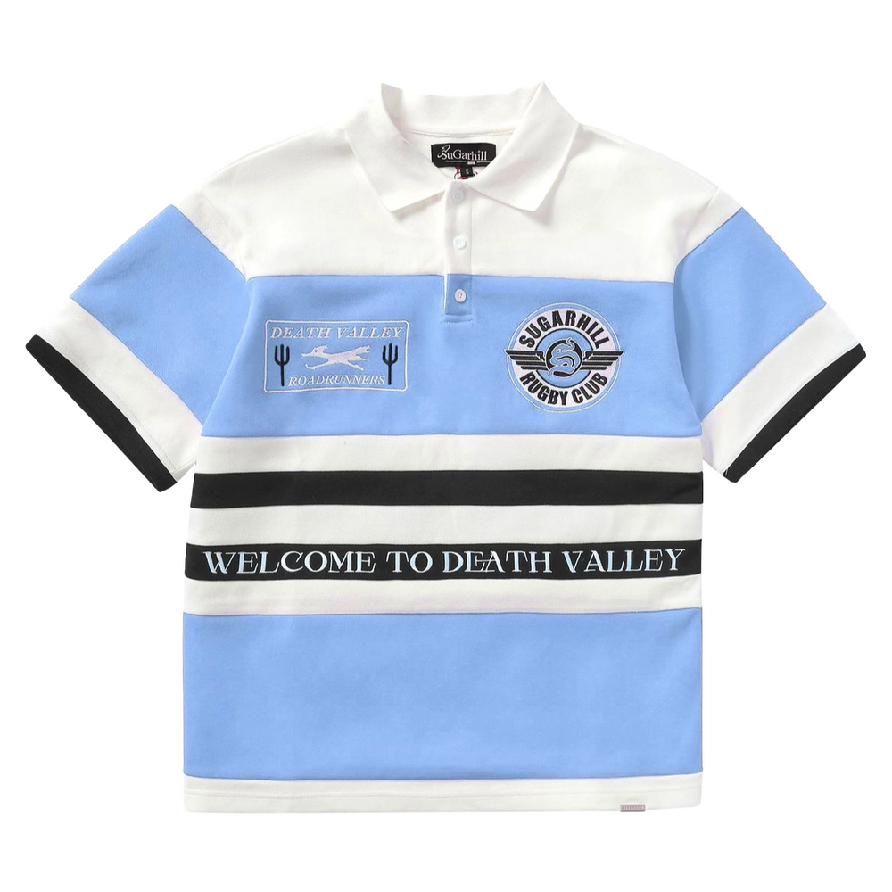 SH "ROADRUNNERS" BOX-FIT RUGBY POLO (BABY BLUE/WHITE)