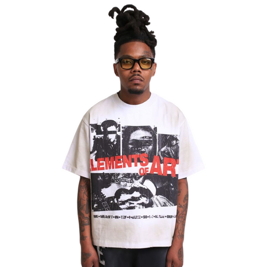 EOA 'COLLAGE' TEE - WHT/RED
