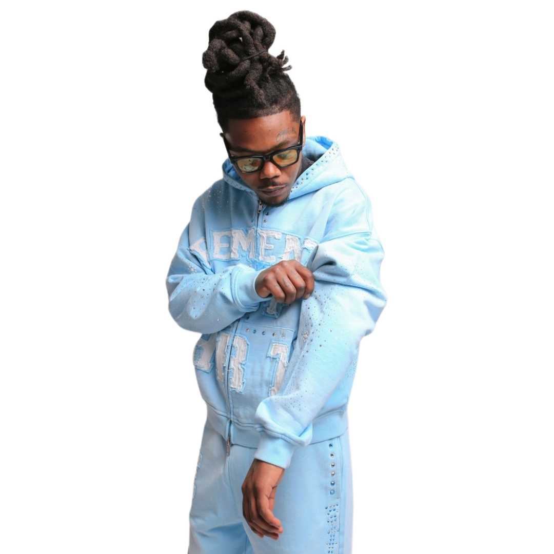 EOA 'CLUSTER' ZIP UP - LT BLUE