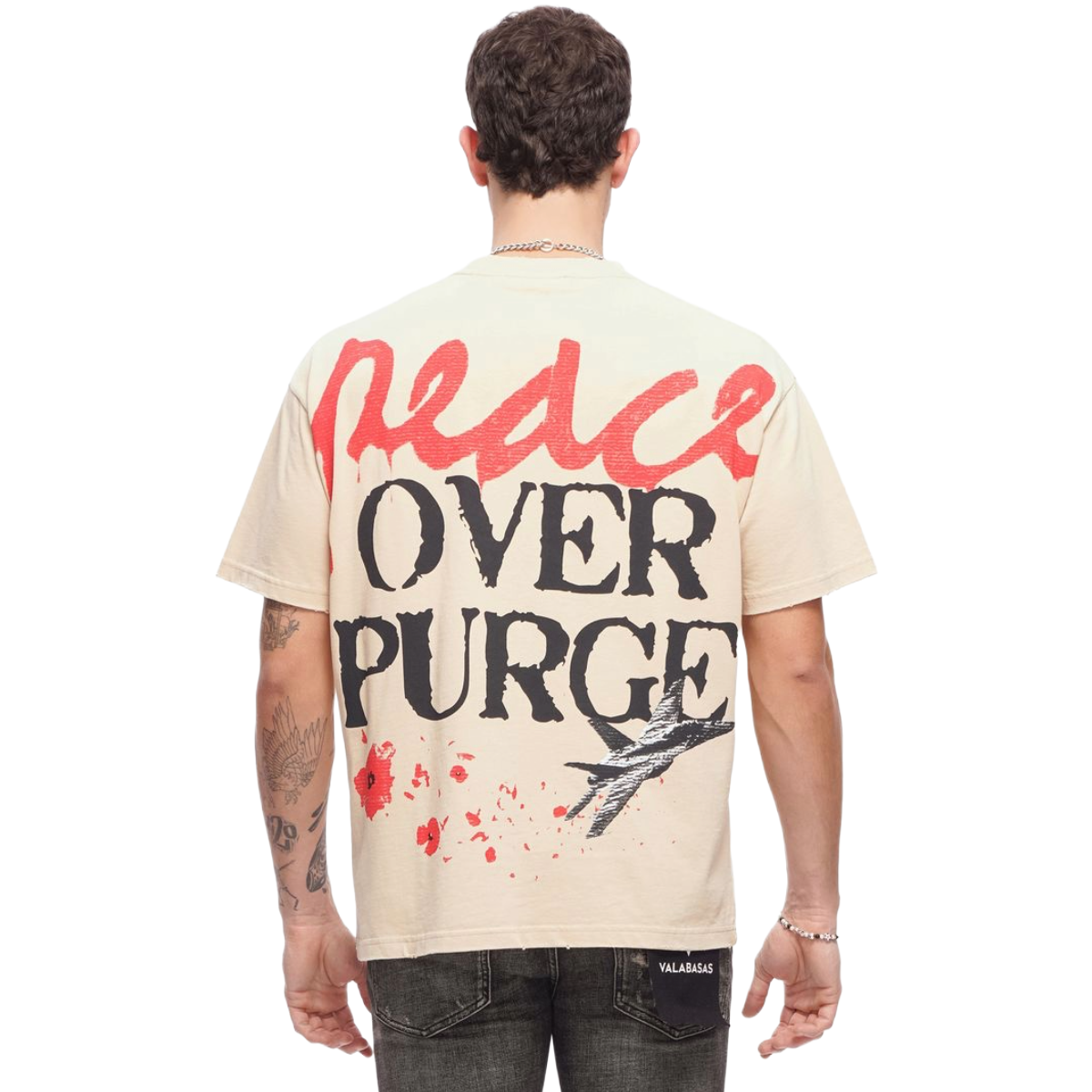 VALABASAS "PEACE/PURGE" TEE (BEIGE)