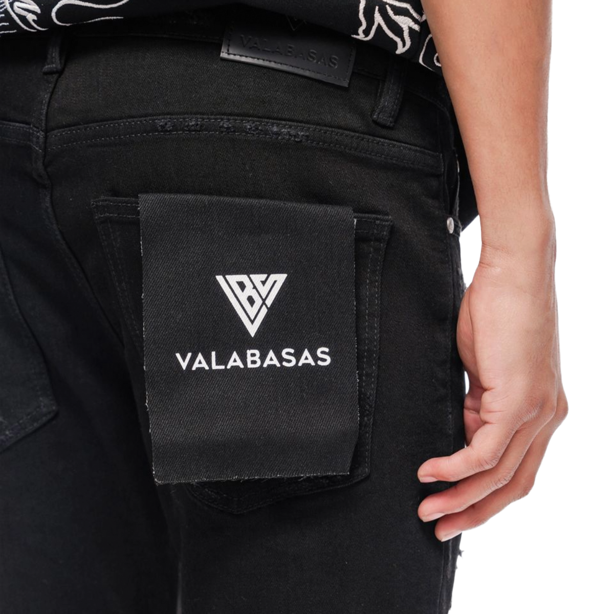 VALABASAS "COLLAGE" SKINNY DENIM (BLACK)