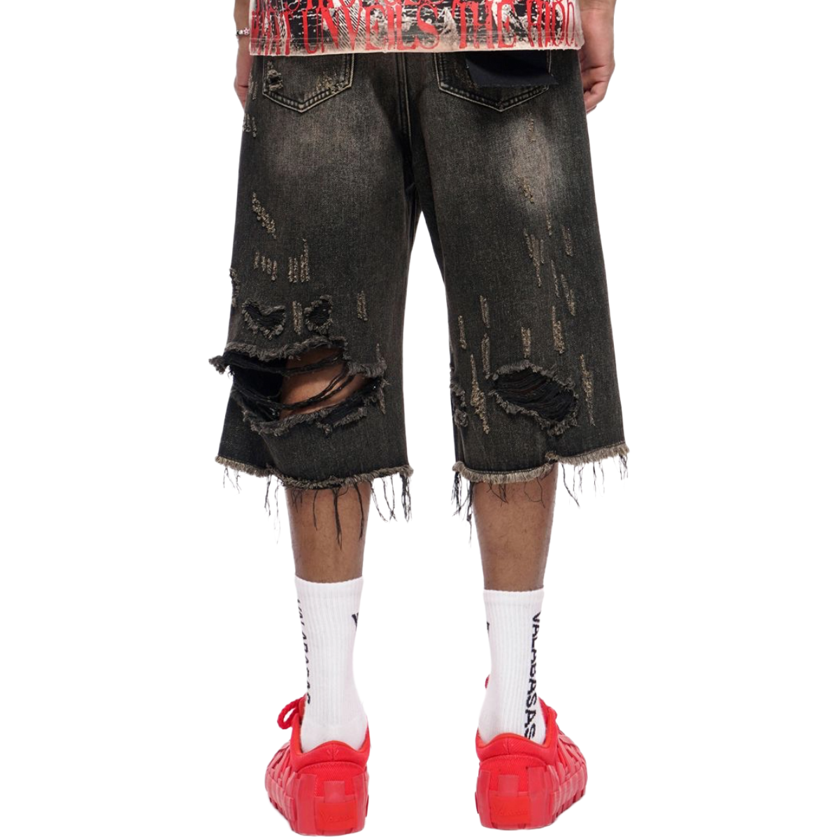 VALABASAS "SNAPPED" BAGGY DENIM SHORTS (GREY WASH)