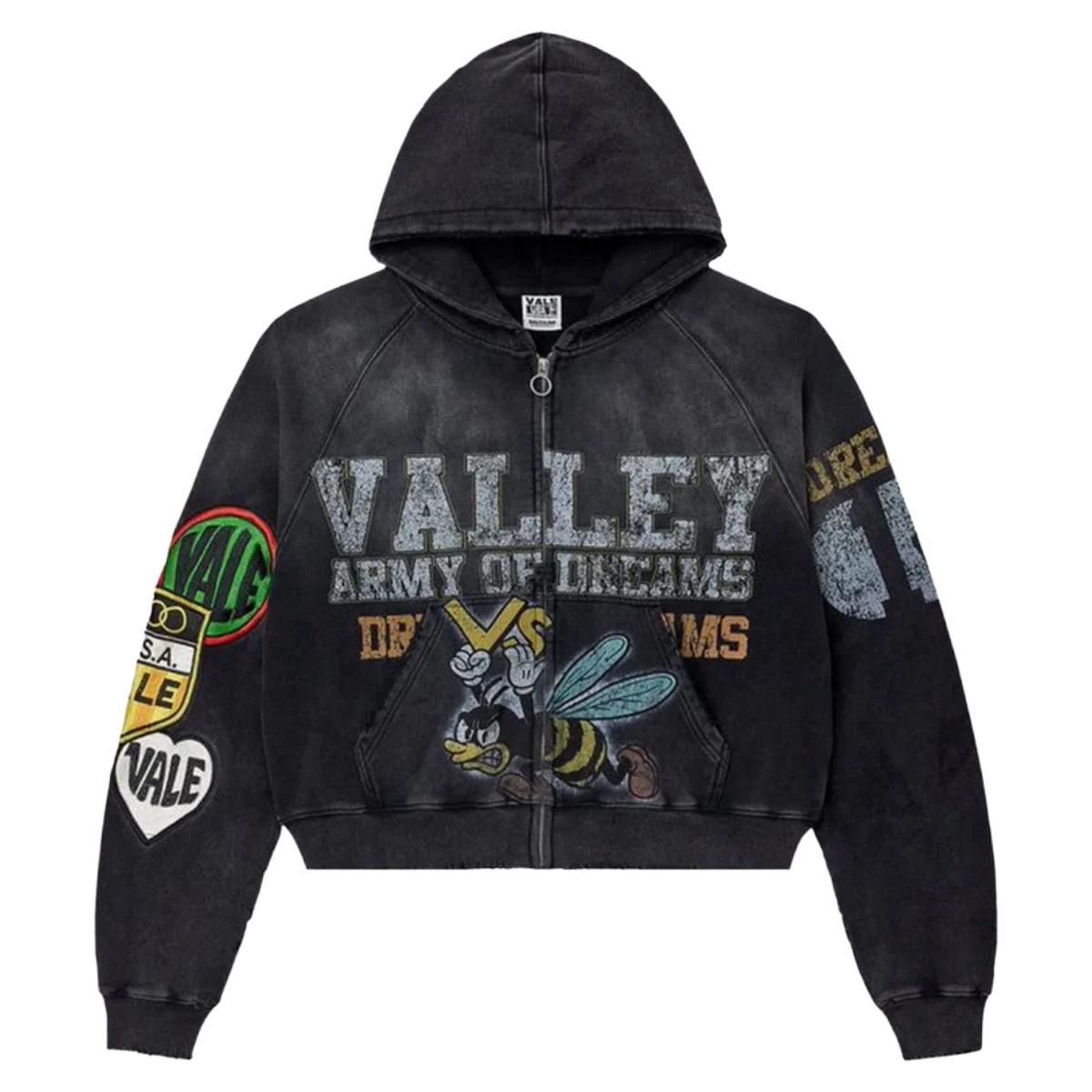 VALE FOREVER ARMY ZIP UP BLACK