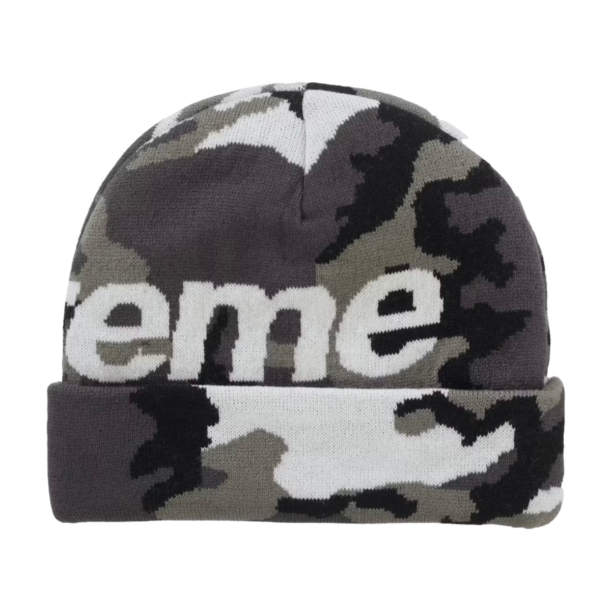 SUPREME CAMO BIG LOGO BEANIE