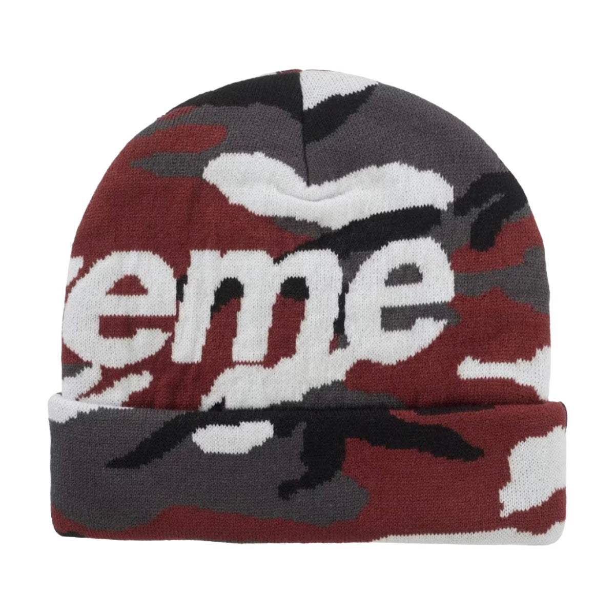 SUPREME CAMO BIG LOGO BEANIE