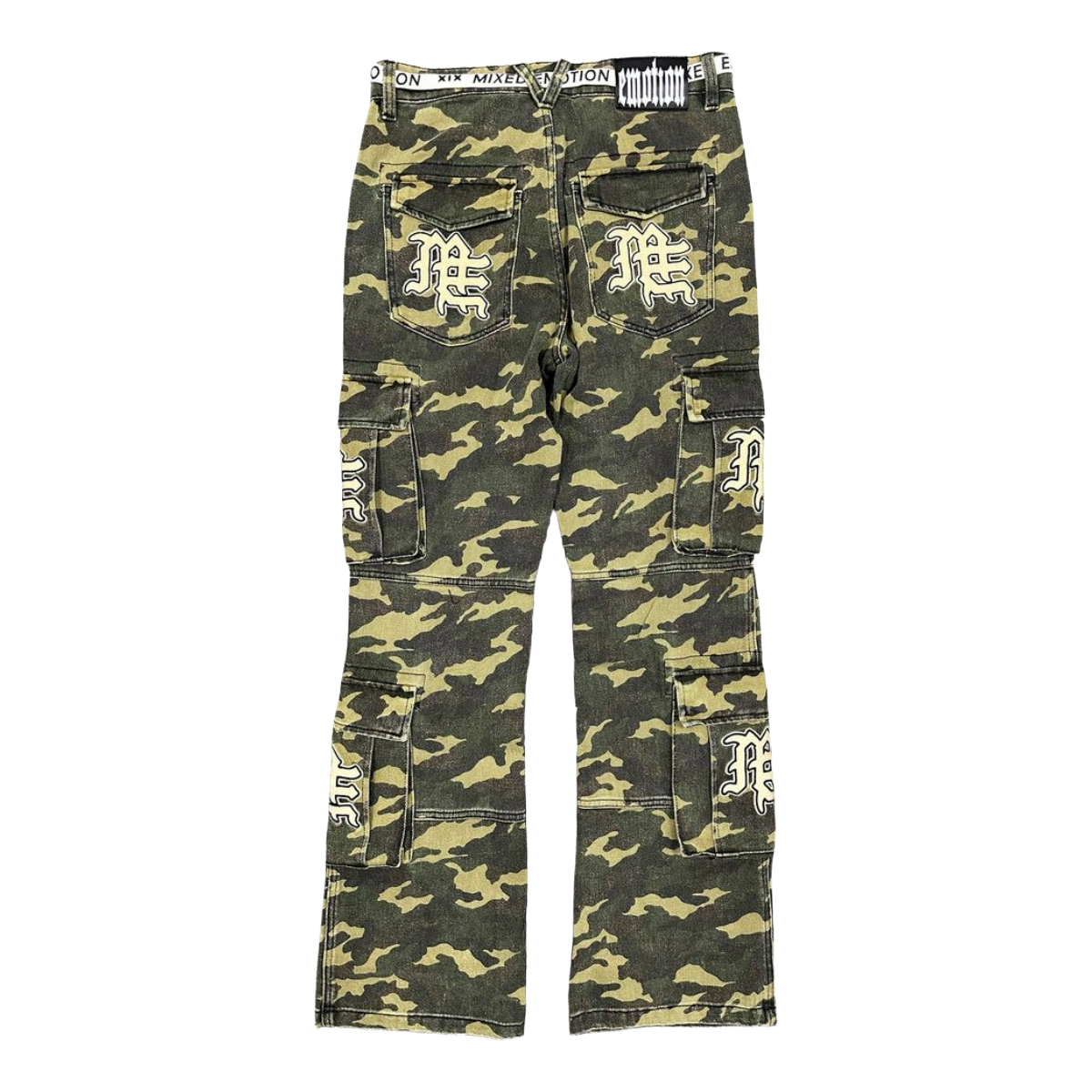 MIXED EMOTION CAMO CARGO PANTS