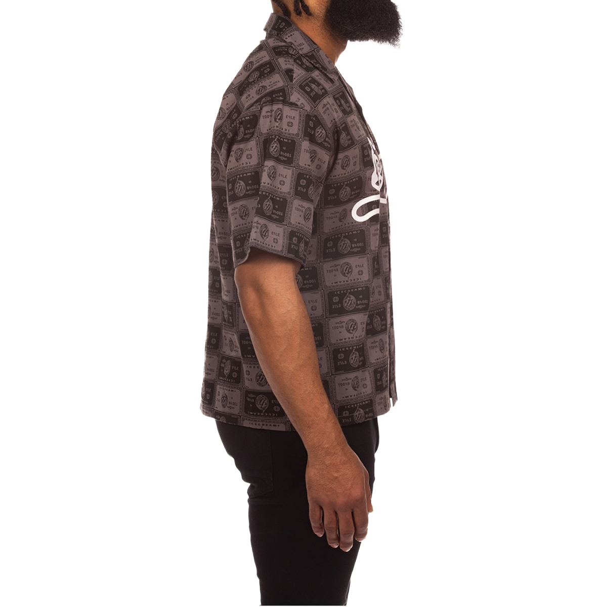 IC BLACK CARD SS WOVEN - DK GULL GREY