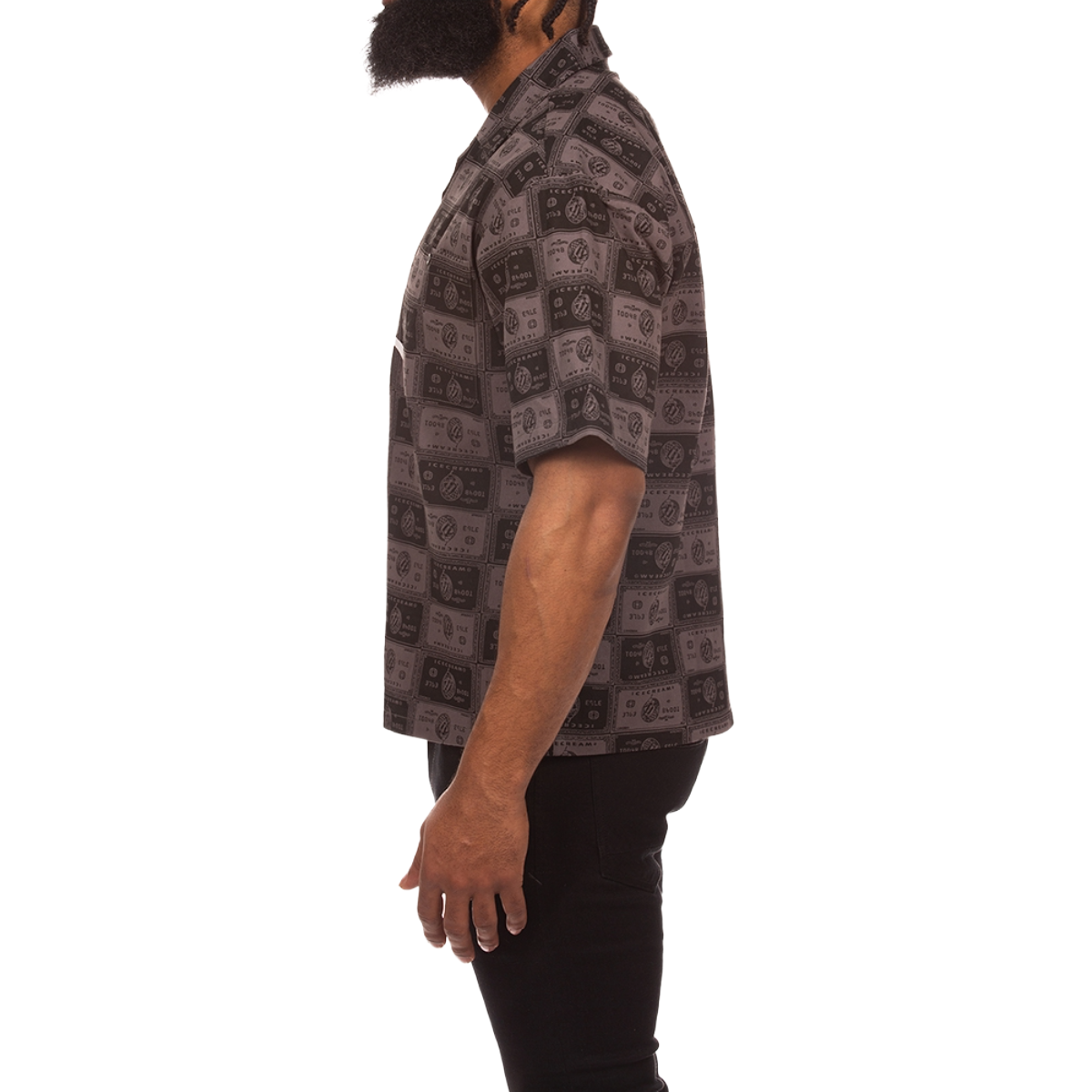 IC BLACK CARD SS WOVEN - DK GULL GREY