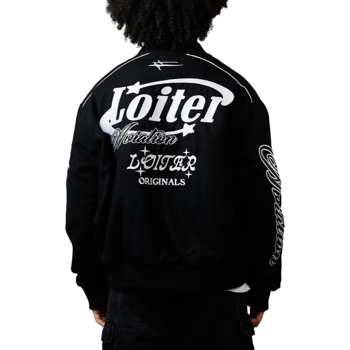 LOITER AVIATION BOMBER JACKET - BLACK