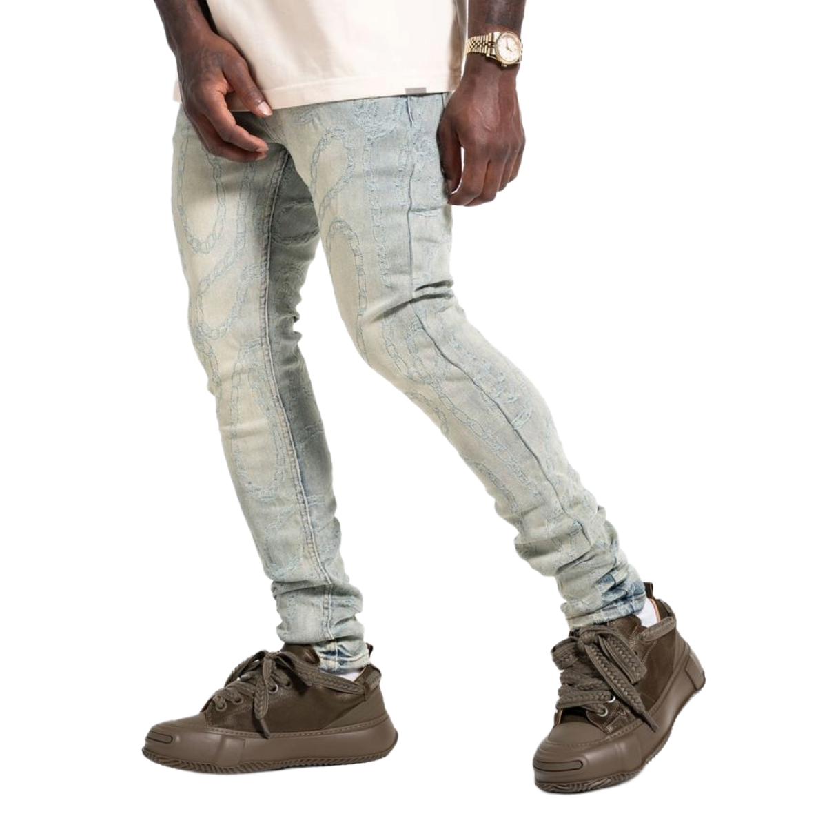 RELAPSE 'CHAINSAW' SKINNY DENIM