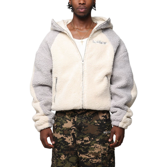 LOITER SPEEDWAY FLEECE JACKET - STONE