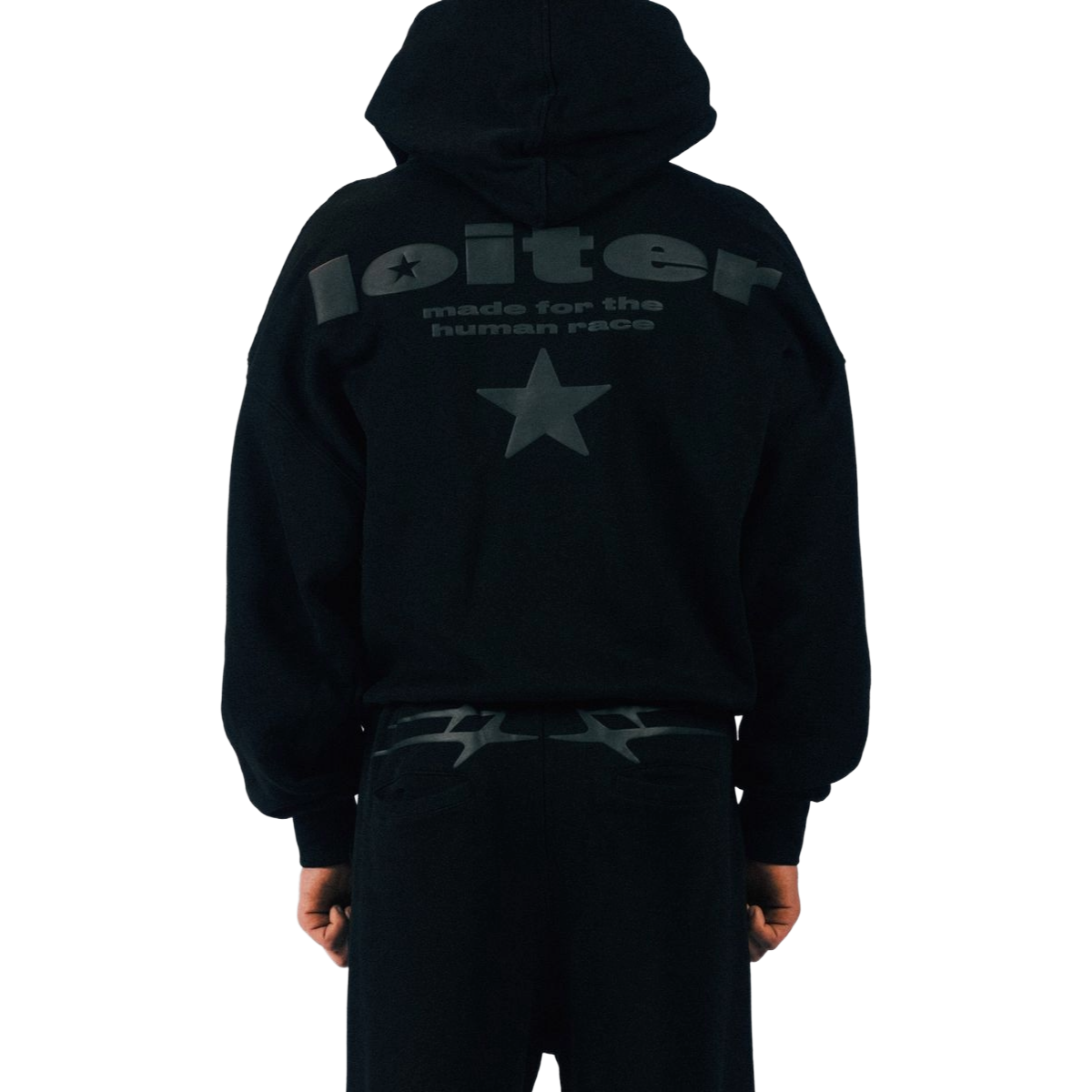 LOITER CELESTIAL FULL-ZIP HOODIE - BLACK