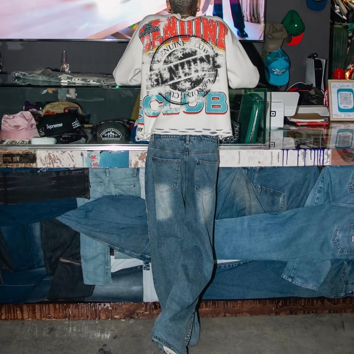 TGC HEAVY DISTRESSED THERMAL - WHITE