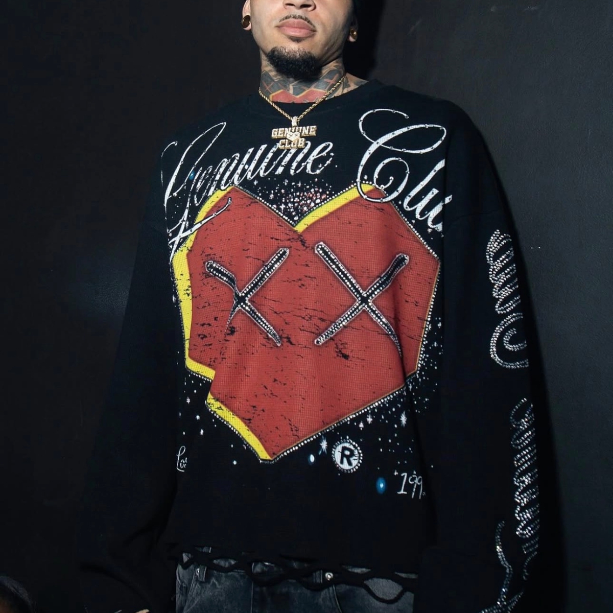 TGC HEAVY DISTRESSED THERMAL - BLACK