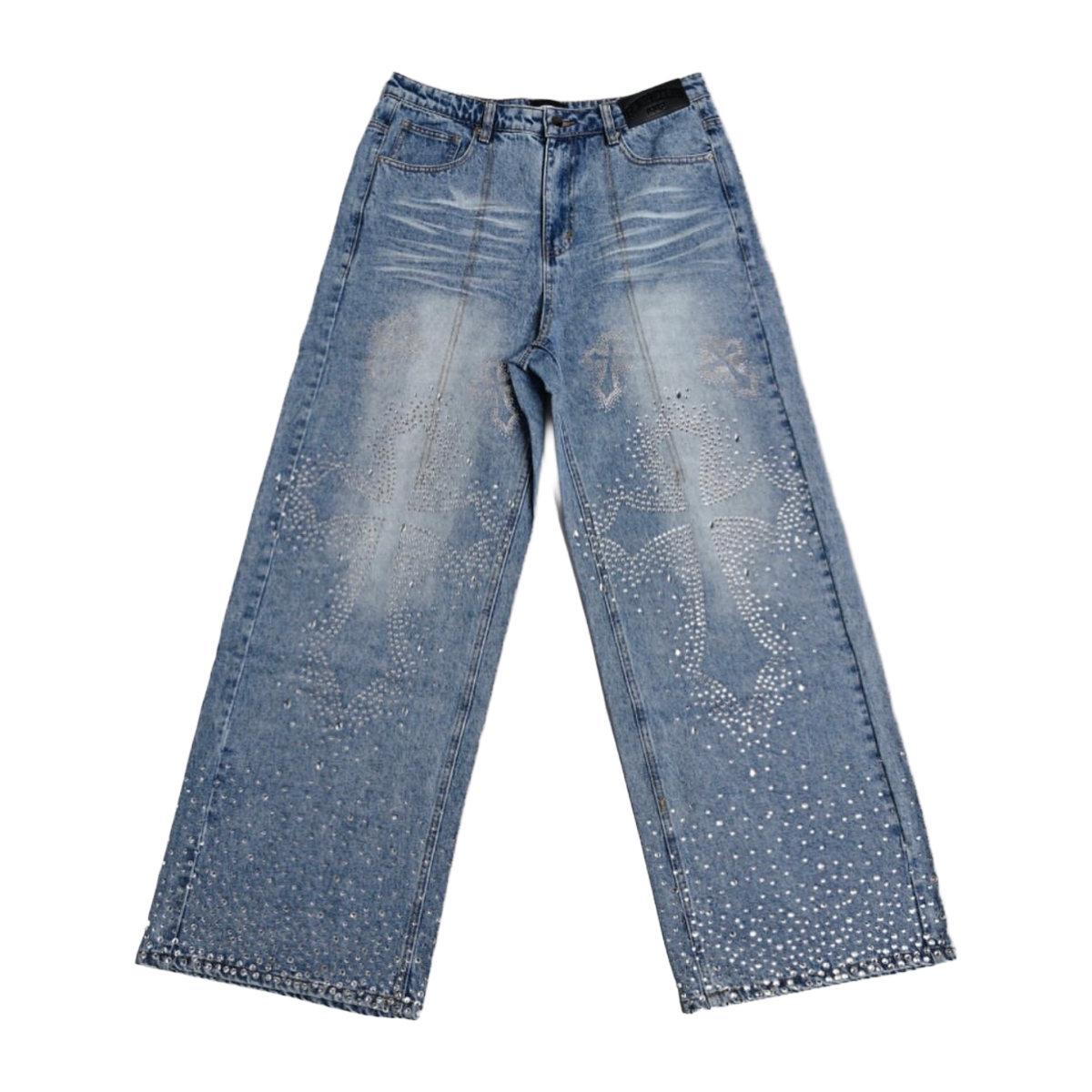 TGC HEAVY DENIM EMBELLISHED JEANS - BLUE