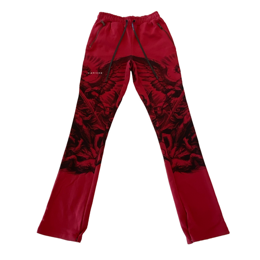 VR "ARCANGEL" RED STACKED SWEATPANTS