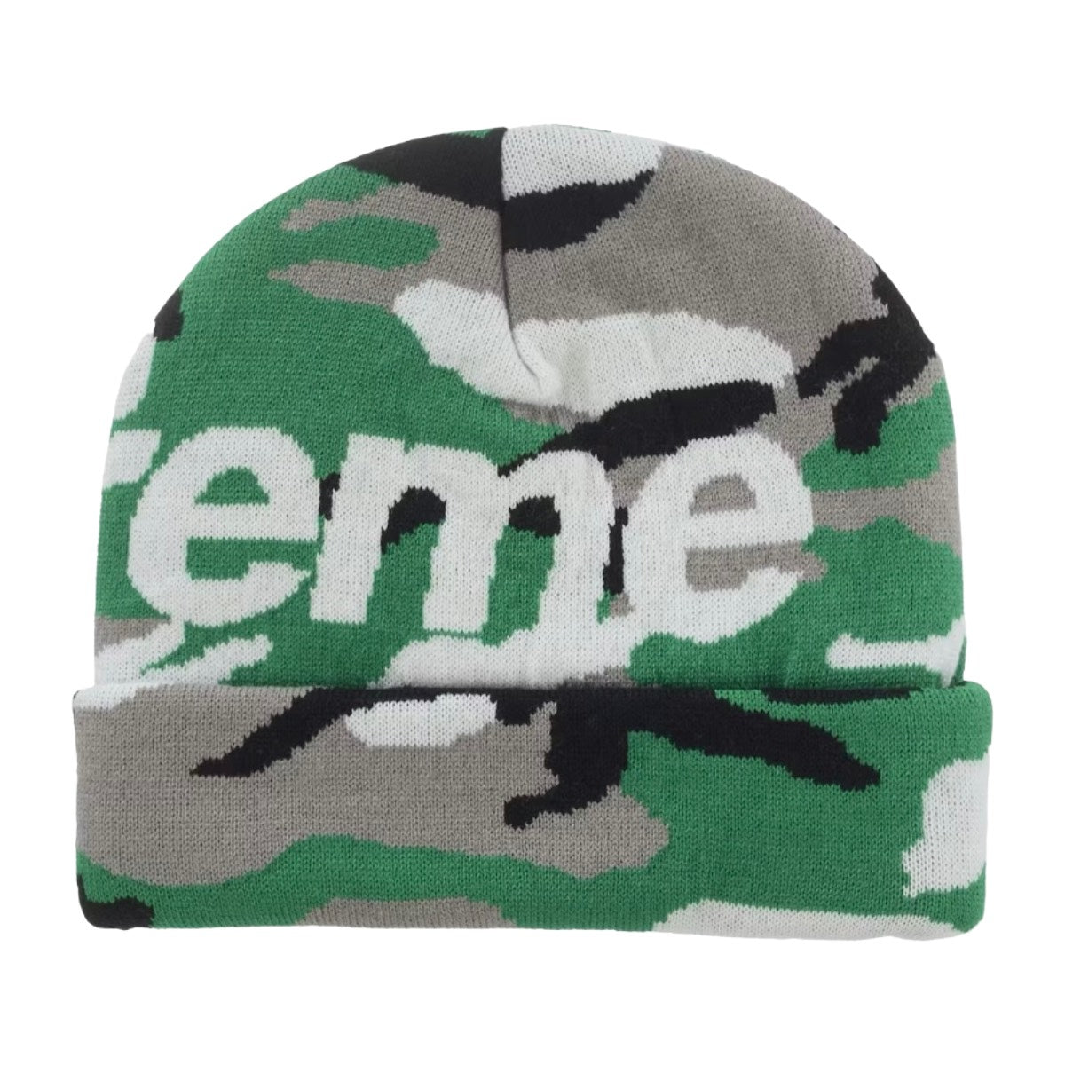 SUPREME CAMO BIG LOGO BEANIE