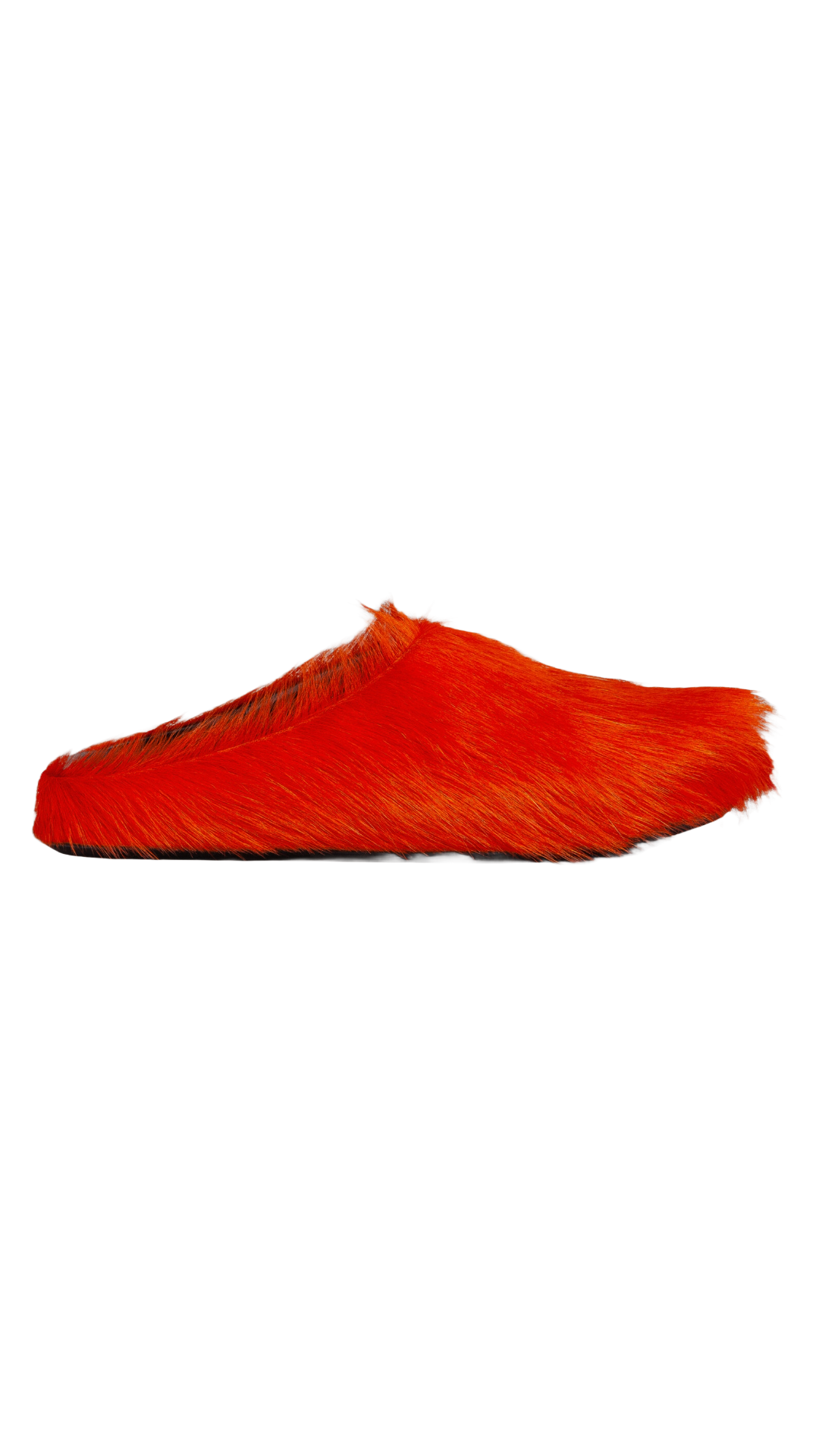 MARNI ORANGE LONG HAIR CALFSKIN FUSSBETT SABOT