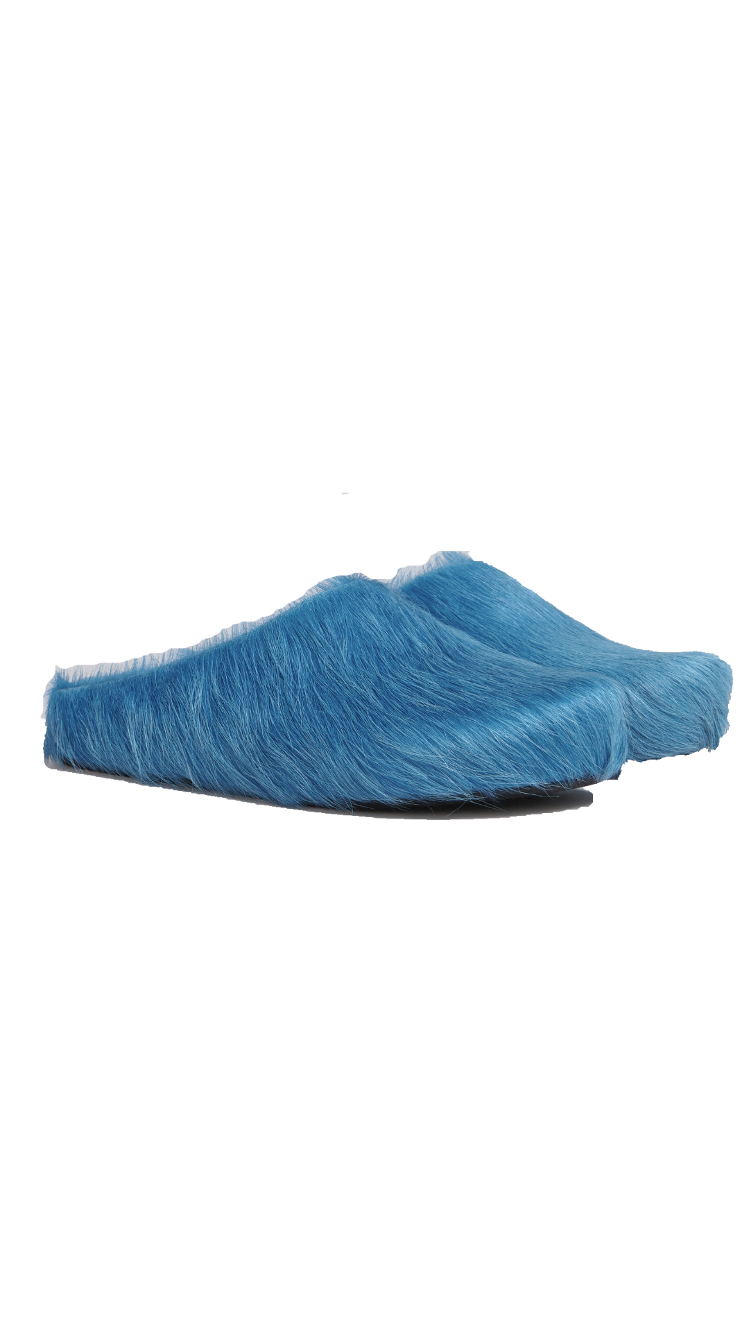 MARNI BLUE LONG HAIR CALFSKIN FUSSBETT SABOT