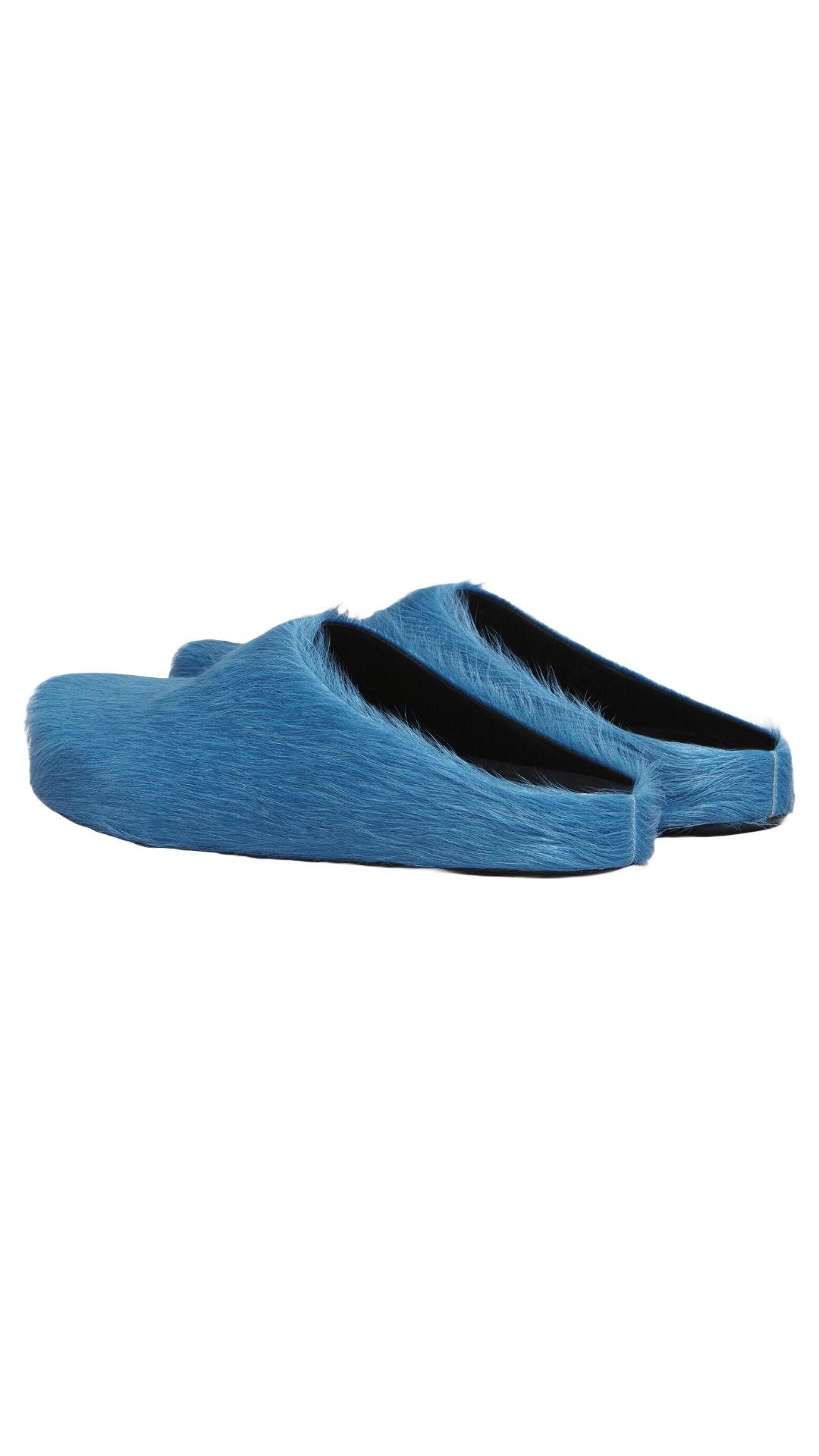 MARNI BLUE LONG HAIR CALFSKIN FUSSBETT SABOT