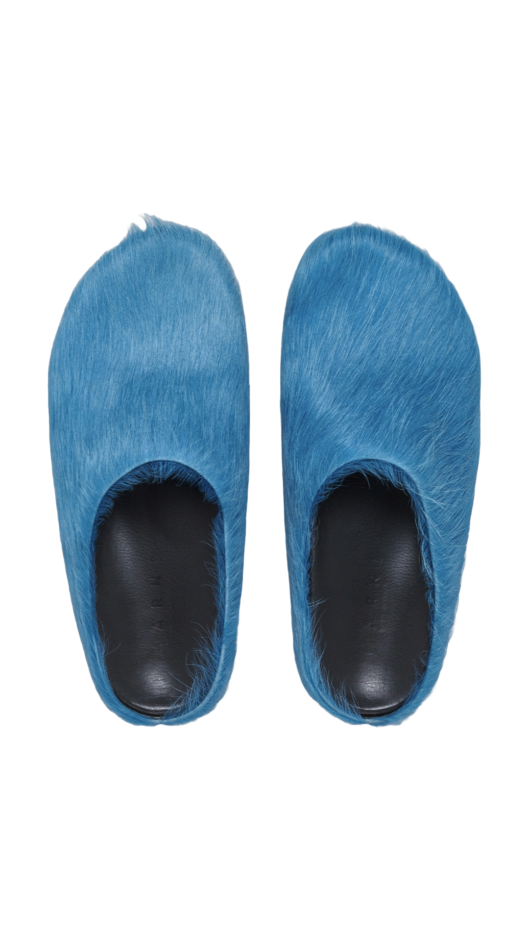 MARNI BLUE LONG HAIR CALFSKIN FUSSBETT SABOT