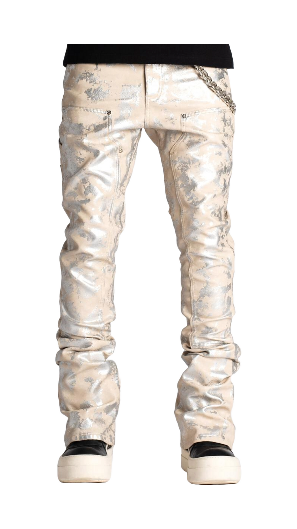 GUAPI CREAM LEATHER CARPENTER DENIM