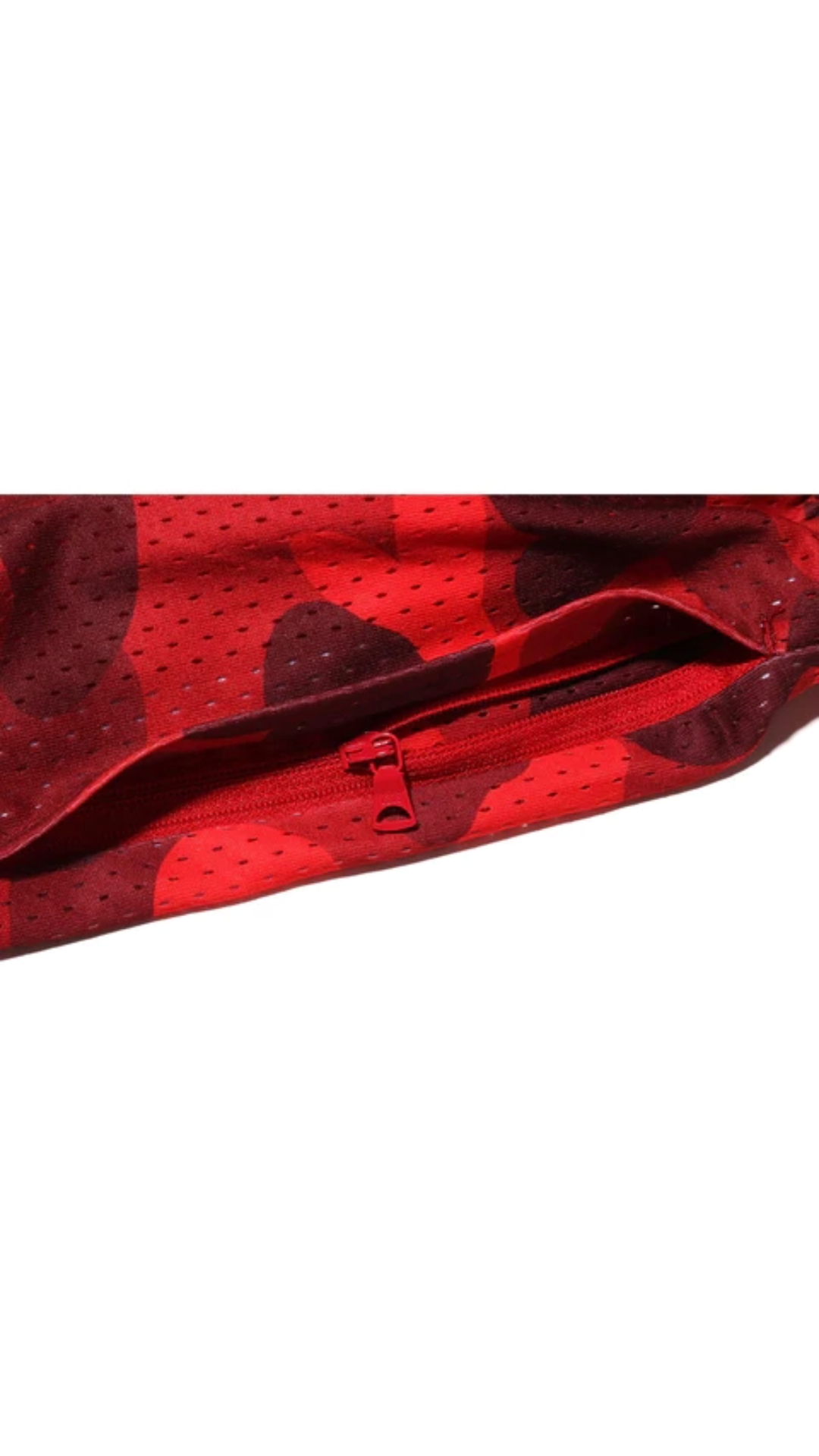 BAPE RED CAMO WIDE FIT BASKETBALL SHORTS MENS