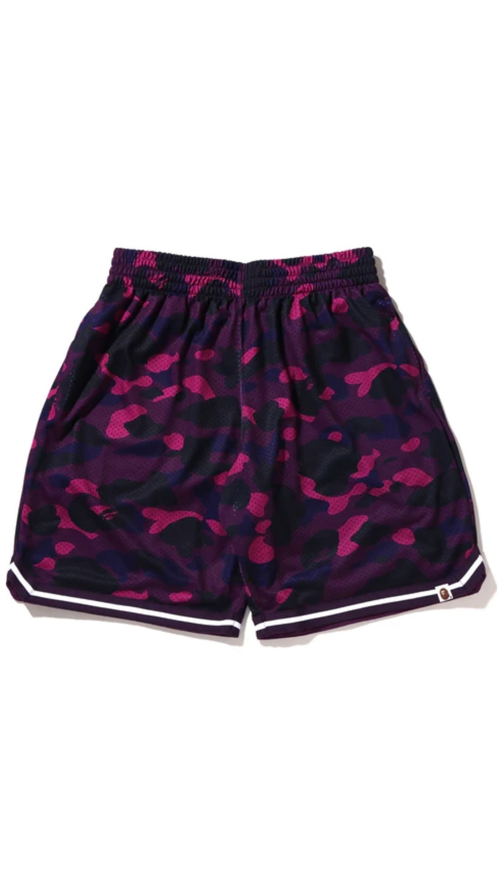 BAPE PURPLE CAMO WIDE FIT BASKETBALL SHORTS MENS