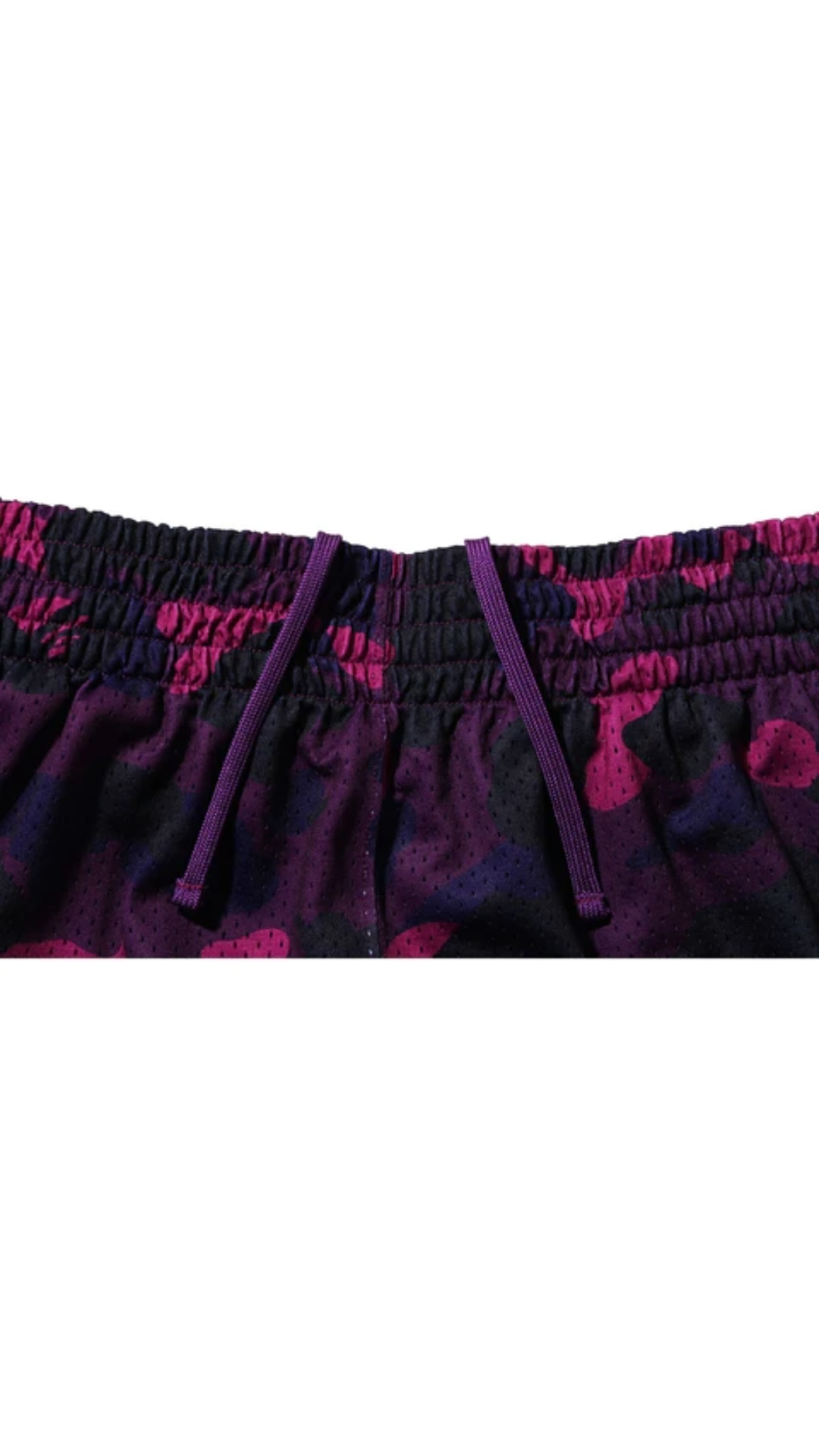 BAPE PURPLE CAMO WIDE FIT BASKETBALL SHORTS MENS