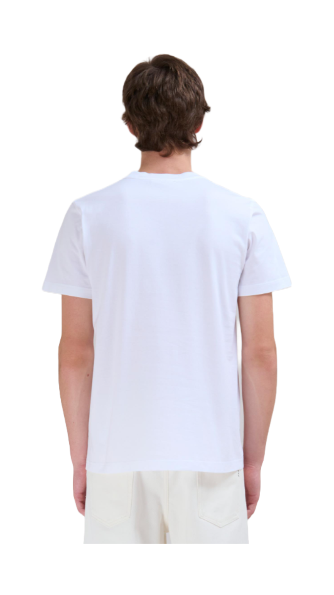 WHITE COTTON T-SHIRT WITH GINGHAM MARNI LOGO