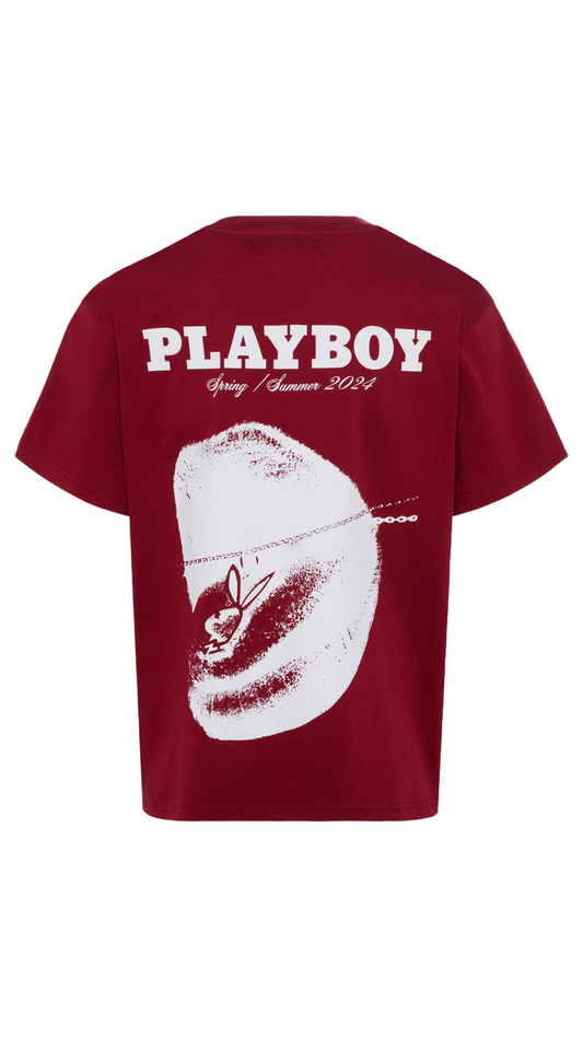 HF PLAYBOY TONGUE TIED TEE (BURGUNDY)