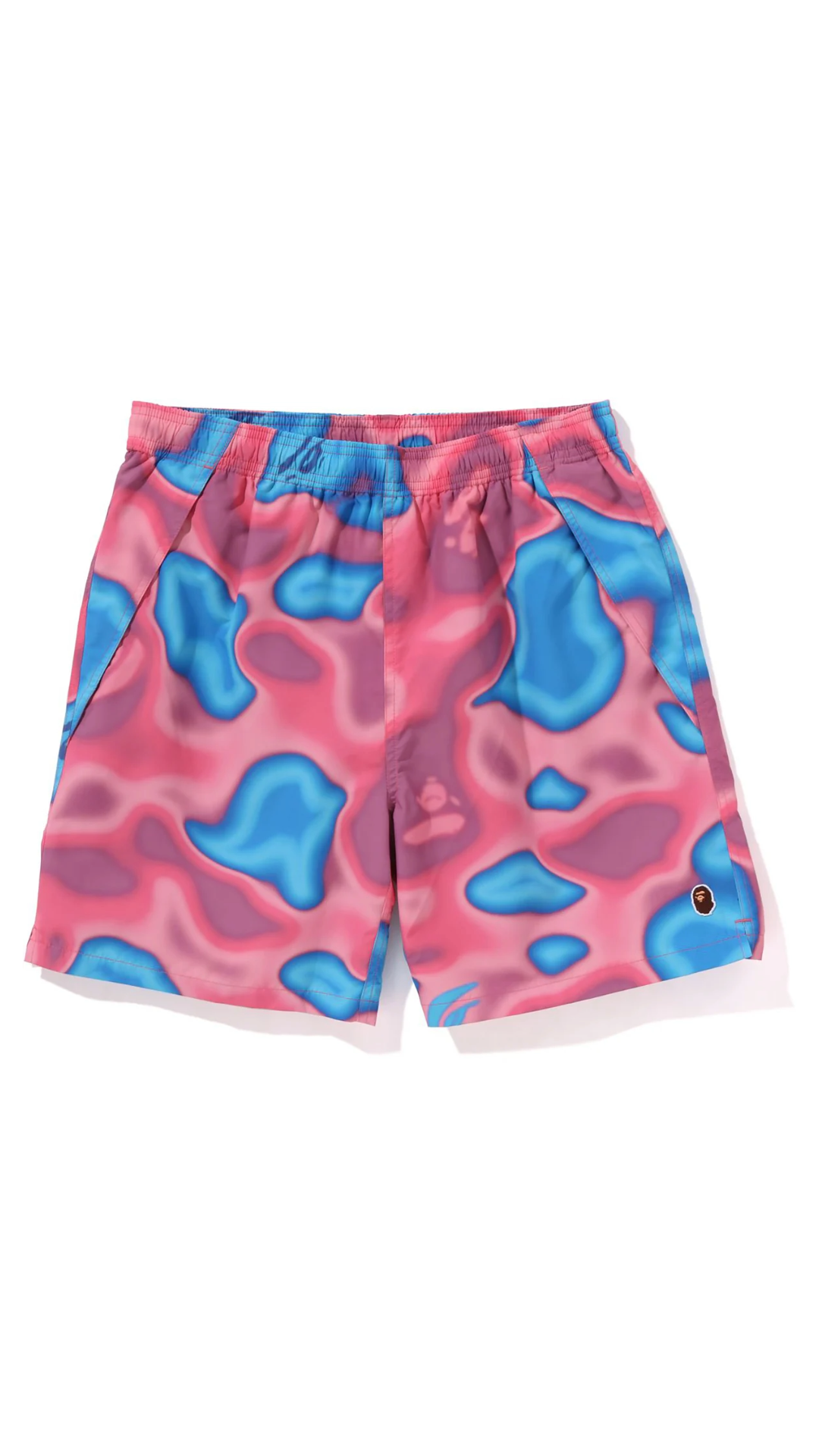 PINK LIQUID CAMO ONE POINT BEACH SHORTS