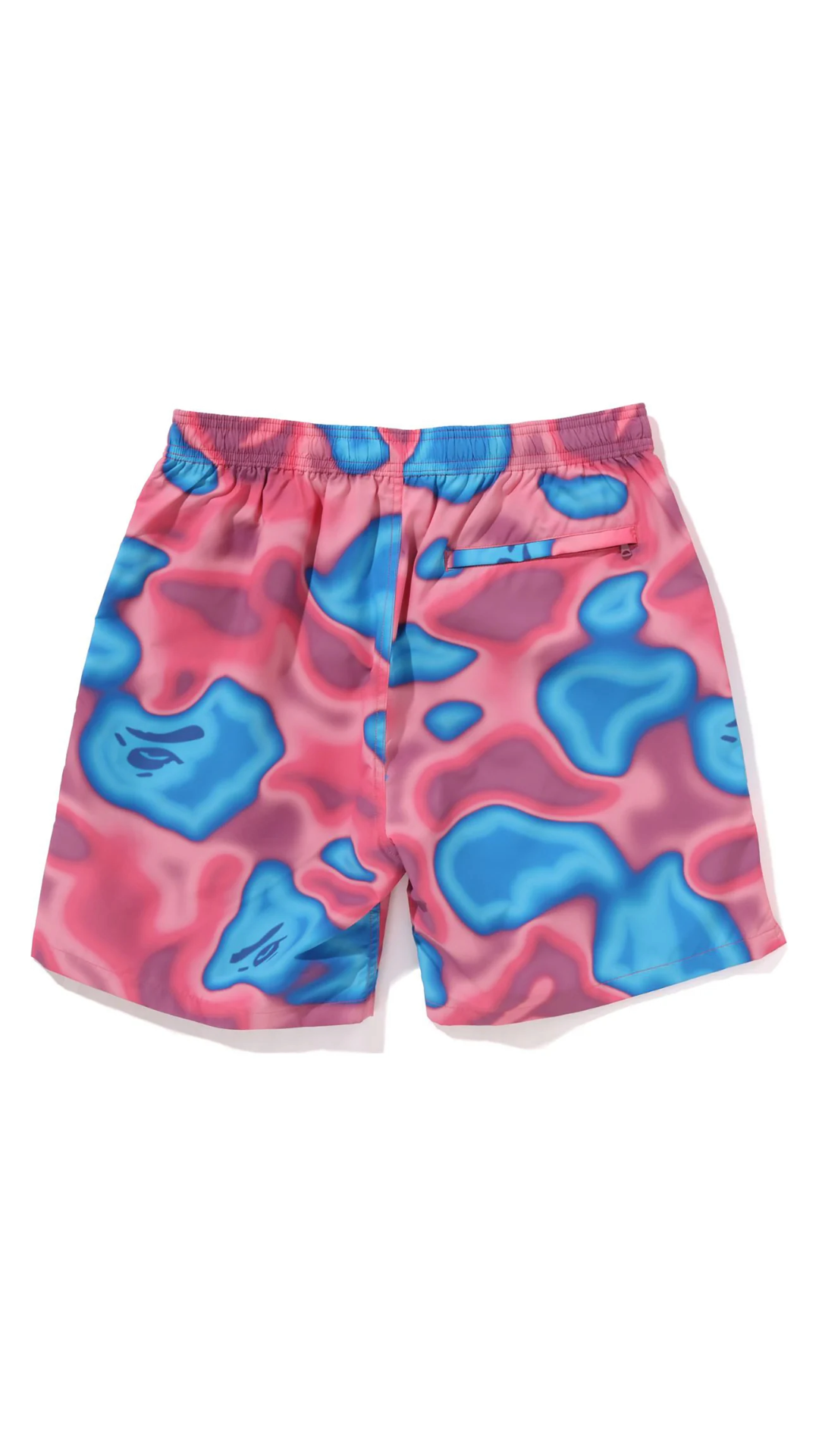 PINK LIQUID CAMO ONE POINT BEACH SHORTS