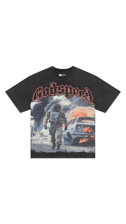 GODSPEED KHAOS TEE (BLACK WASHED)