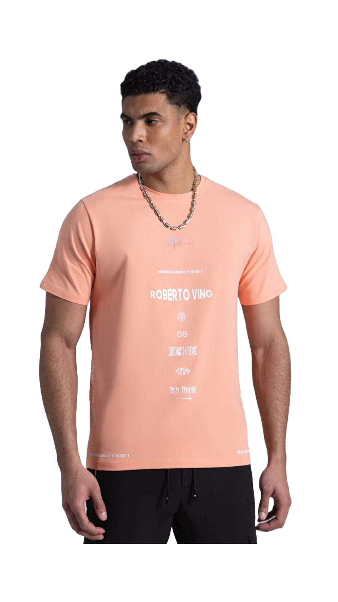 ROBERTO VINO "BIG LOGO" APRICOT TEE