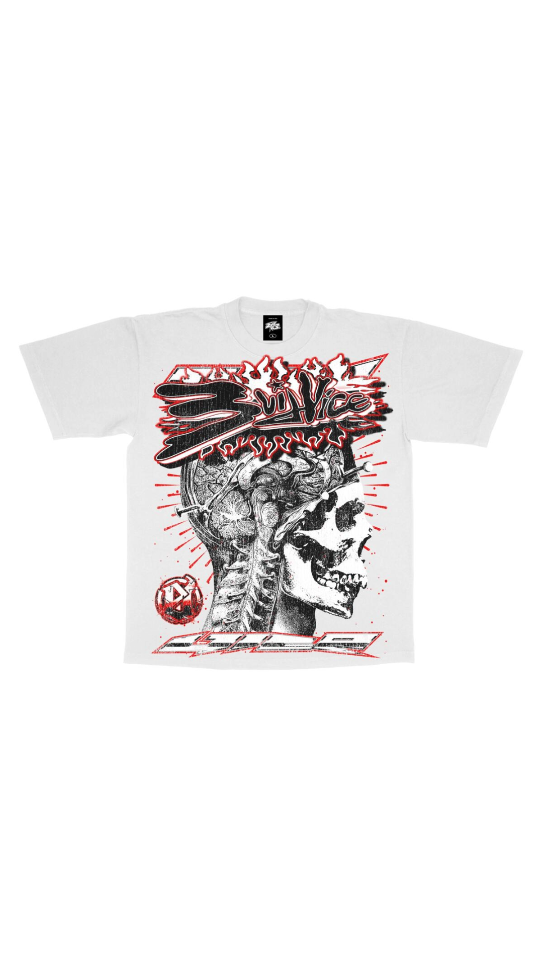 EVIL VICE NAIL HEAD TEE (WHT)