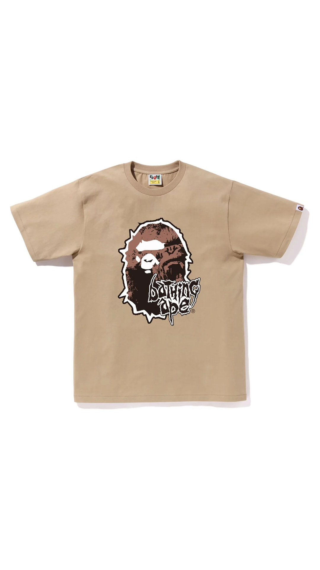 BAPE MADE APE HEAD TEE (BEIGE)