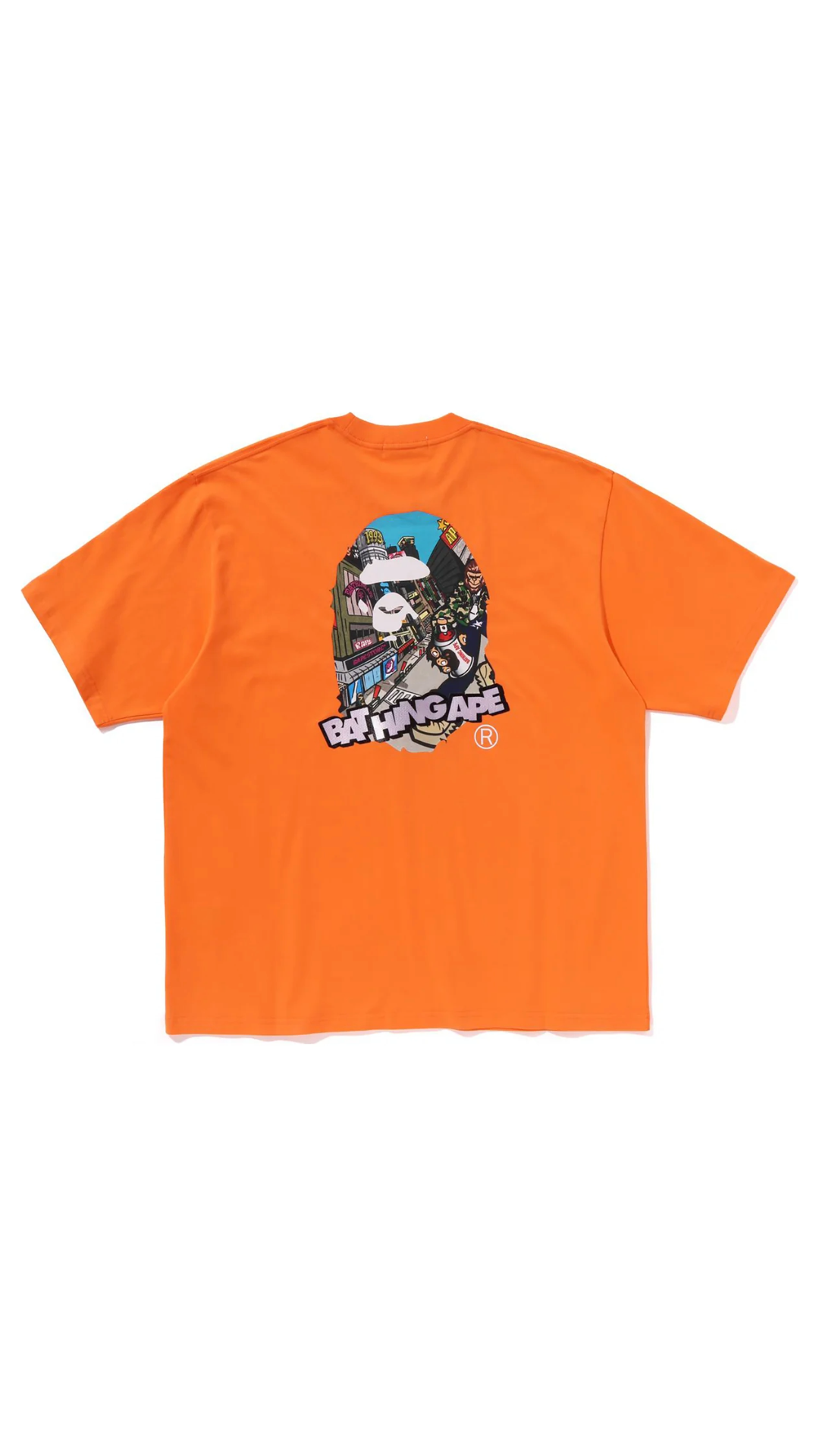 BAPE COMIC ART APE HEAD RELAXED FIT TEE (ORANGE)