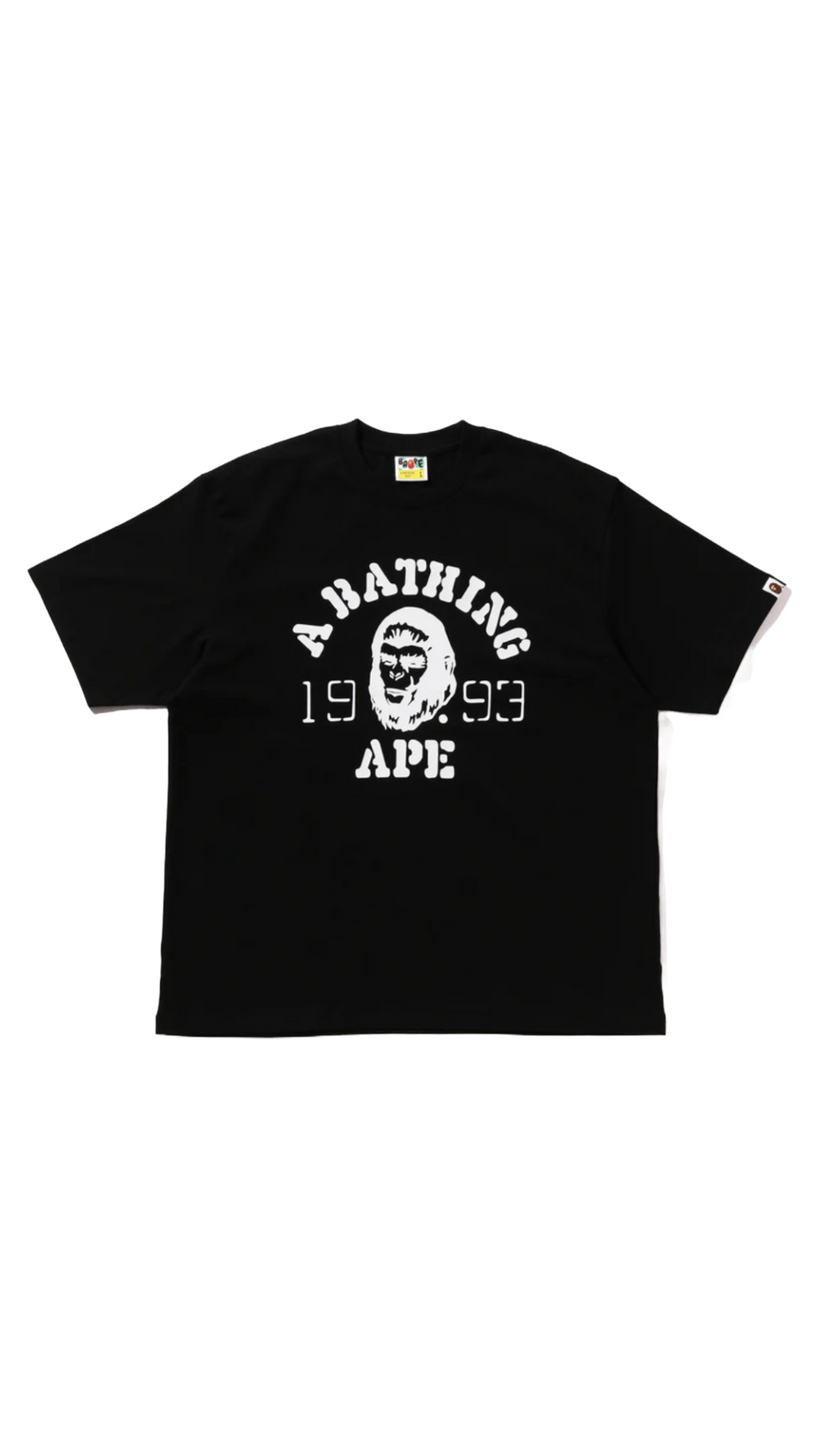 BAPE OG APE HEAD COLEGE RELAXED FIT TEE (BLK)