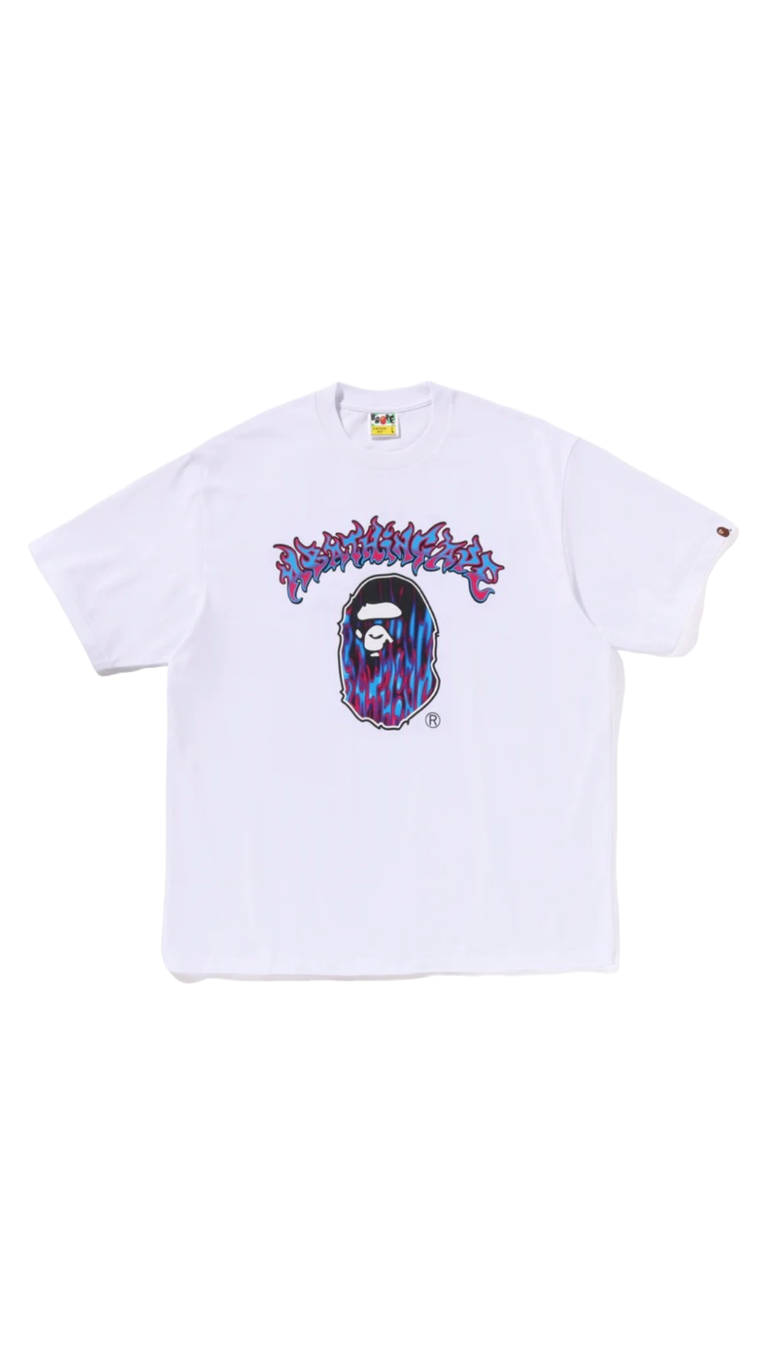 BAPE MAD FLAME APE RELAXED FIT TEE (WHT)