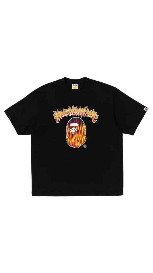 BAPE MAD FLAME APE RELAXED FIT TEE (BLK)