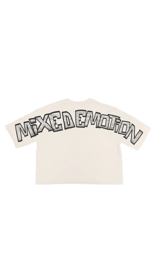 CREAM "MONSTER" CROPPED TEE