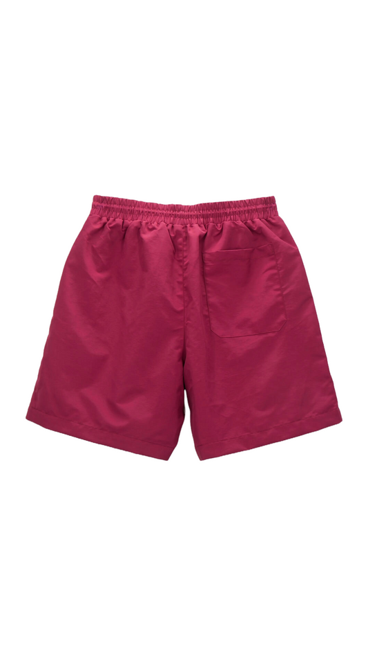 NYLON MONOGRAM SHORTS (BURGUNDY)